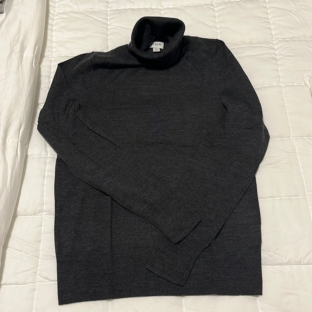 J.Crew Factory Merino Wool Blend Turtleneck Sweater - Charcoal - Size M